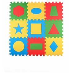 Развивающий коврик пазл "Геометрия" 33*33 см, 9 деталей Eco Cover