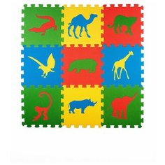 Развивающий коврик пазл "Сафари" 33*33 см 9 деталей Eco Cover