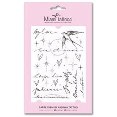 Miami tattoos Переводные тату Carpe Diem черный