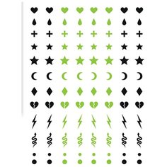 Miami tattoos Переводные тату Glow Symbols зеленый/черный
