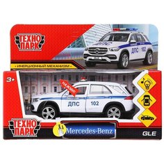 Машина Технопарк металл, свет-звук, Mercedes-Benz GLE Полиция, 12 см, открываются двери и багажник, коробка (GLE-12SLPOL-WH)