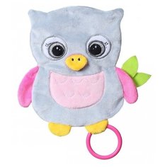 Прорезыватель-погремушка BabyOno Flat Owl Celeste (446) серый
