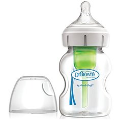 Dr. Browns Бутылочка стеклянная с широким горлом Options+ (WB51700), 150 мл, с рождения, прозрачный
