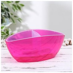 Кашпо со вставкой 1 л "Орхидея", цвет малиновый-прозрачный 5374081 Алеана