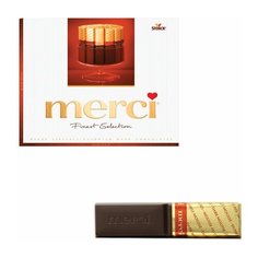 Конфеты шоколадные MERCI (Мерси), ассорти из темного шоколада, 250 г, картонная коробка, 015423-35/49/61, 1 шт. ..,Merci