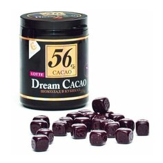 Шоколад LOTTE "Dream Cacao", горький (какао 56%), в кубиках, в пластиковой банке, 106 г, 2 шт.