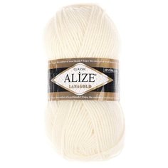 Пряжа ALIZE "Lanagold", 51% акрил, 49% шерсть, 240 м*100 г, 62 молочная
