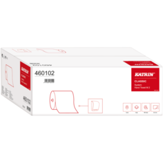 Katrin Classic System M2 460102-рулонные полотенца для диспенсеров Katrin с контролируемой подачей, пластиковые втулки для бесперебойной работы, 2-слойные, 160метров(711листов), высота рулона 20,9см, диаметр втулки 0,42см, 6 рулонов в упаковке.