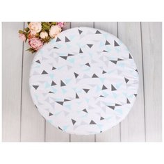 Amarobaby Простыня круглая на резинке Exclusive Soft Collection Треугольники 75 х 75 см белый