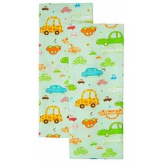 Многоразовые пеленки Amarobaby Набор пеленок Emotion 120x95 (2 шт.) машинки 2 шт.