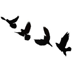 Панно настенное из дерева AFI DESIGN "Птицы", черное