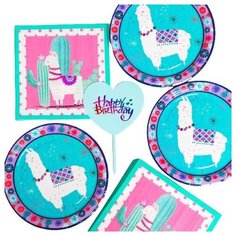 Набор бумажной посуды «С днём рождения», альпака Страна Карнавалия