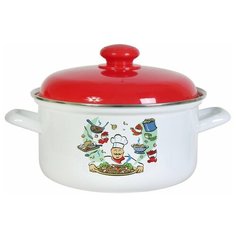 Кастрюля Лысьвенские эмали С-1515АП2, 4.5 л, повар/белый