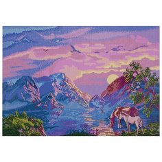 Наборы - кристальная (алмазная) мозаика "ФРЕЯ" ALVR-39 033 Кристальная мозаика (алмазная вышивка) "Водопой в горах" 38 х 54 см