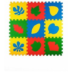 Развивающий коврик пазл "Листья" 33*33 см 9 деталей Eco Cover
