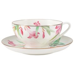 Чашка с блюдцем чайная. Императорский фарфоровый завод. Форма Купольная. Рисунок Акварель. 300 мл.