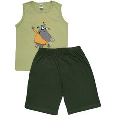 Пижама Клякса размер 104, зеленый