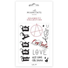 Miami tattoos Набор переводных тату Lil P черный