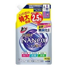 Гель для стирки Lion Top Super Nanox For Odors (Япония), 0.9 л, пакет