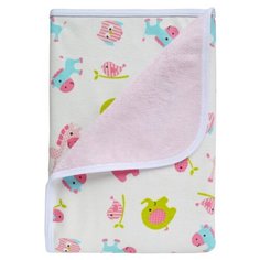 Многоразовые пеленки Bamboola непромокаемая Сэндвич 60x90 розовый/слоны, птички и лошадки 1 шт.