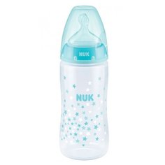 NUK First Choice Plus Бутылочка из полипропилена с соской из силикона разм. M, 300 мл, с рождения, голубой/звезды