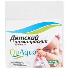 Наматрасник Qu Aqua Махра натяжной, водонепроницаемый, 60х120 см белый