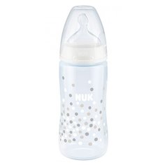 NUK First Choice Plus Бутылочка из полипропилена с соской из силикона разм. M, 300 мл, с рождения, конфетти/серый