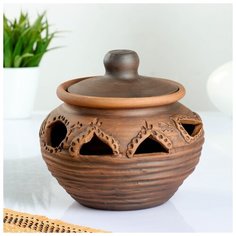 Банка для чеснока сувенирная "Резная" 19х13см, молочение 4472698 Хорошие сувениры