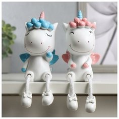 Сувенир полистоун "Единорог с длинными ножками" набор 2 шт 20х7х7,5 см 5037287 Сима ленд