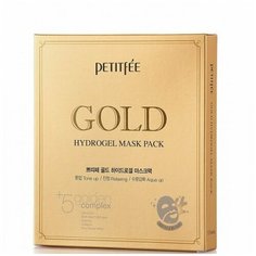 PETITFEE Набор Гидрогелевая маска для лица ЗОЛОТО Gold Hydrogel Mask Pack, 5 шт