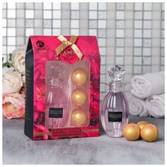 Набор подарочный Чистое счастье Гель для душа "С 8 Марта!" 120 мл, с солью для ванн 3 шт