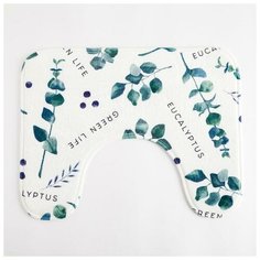 Набор ковриков для ванной Этель "Эвкалипт" 2 шт, 80х50 см, 50х40 см, велюр 5399379