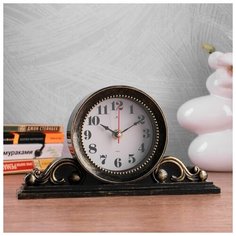 Часы настольные Quartz "Милица", 26*14 см, корпус черный, с золотом Рубин