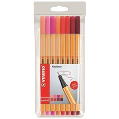 Набор капиллярных ручек Stabilo Point 88 (0.4мм) 8 оттенков красного (88/8-02)