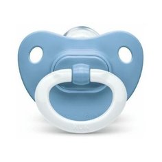 Пустышка NUK Fashion силикон 0+, с контейнером, голубой