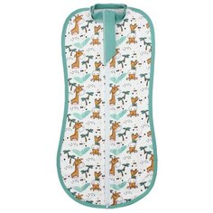 Многоразовые пеленки Топотушки кокон на молнии Жирафик 62 см зеленый/белый