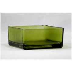 Декоративное квадратное кашпо NinaGlass 91-020-125х125 зеленый, стекло