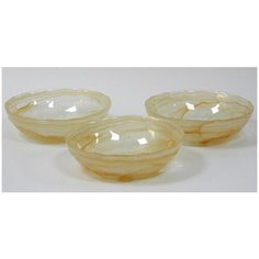 Набор салатниц NiNaGlass Линза 3 штуки цвет бежевый