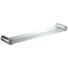 Полка стеклянная с бортиком RUSH Flores FL08611 Хром