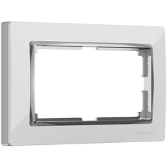 W0081901/ Werkel Рамка для двойной розетки Snabb (белый/хром) Веркель