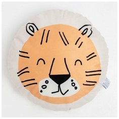 Подушка "Этель" Тигр 40х40 см, велюр, 100% п/э 7090172