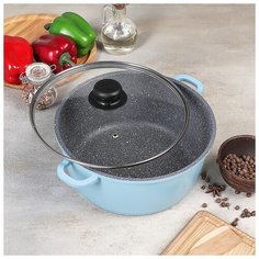 Кастрюля CAStA Color, 4 л, стеклянная крышка, голубой