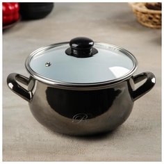 Кастрюля 3,1 л "Металлик" стекл.крышка 5524925 Интерос