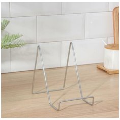 Подставка для крышек и разделочных досок Доляна, 14×11×16,5 см, цвет хром