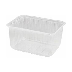 Одноразовый контейнер 1500 мл, комплект 100 шт., без крышки, 186х132 мм, прозрачные, ПП, юпласт, ЮУПМ3322