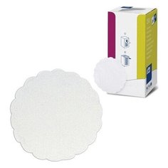 Подставки под чашку (коастер) бумажные TORK, комплект 250 шт., белые, 8-слойные, диаметр 9 см, зубчатый край, 474474