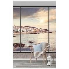 U29402 Фотообои Флизелиновые с виниловым покрытием "Города. Окно" 200 x 270 см Barton Wallpapers