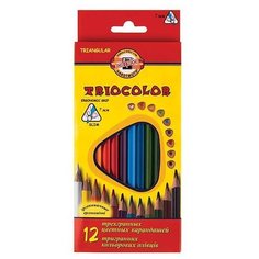Карандаши цветные KOH-I-NOOR TRIOCOLOR 12 цветов