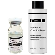 BTpeel фито-пилинг с комплексом AHA-кислот Phyto AHA complex с экстрактом клёна серебристого, 10 мл + нейтрализатор химических пилингов Neutralizer, 100 мл