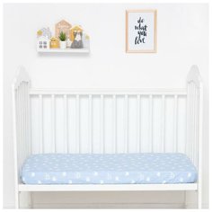 Простыня на резинке "LoveLife" Голубые короны 60*120+20 см, 100 % хлопок 5800903